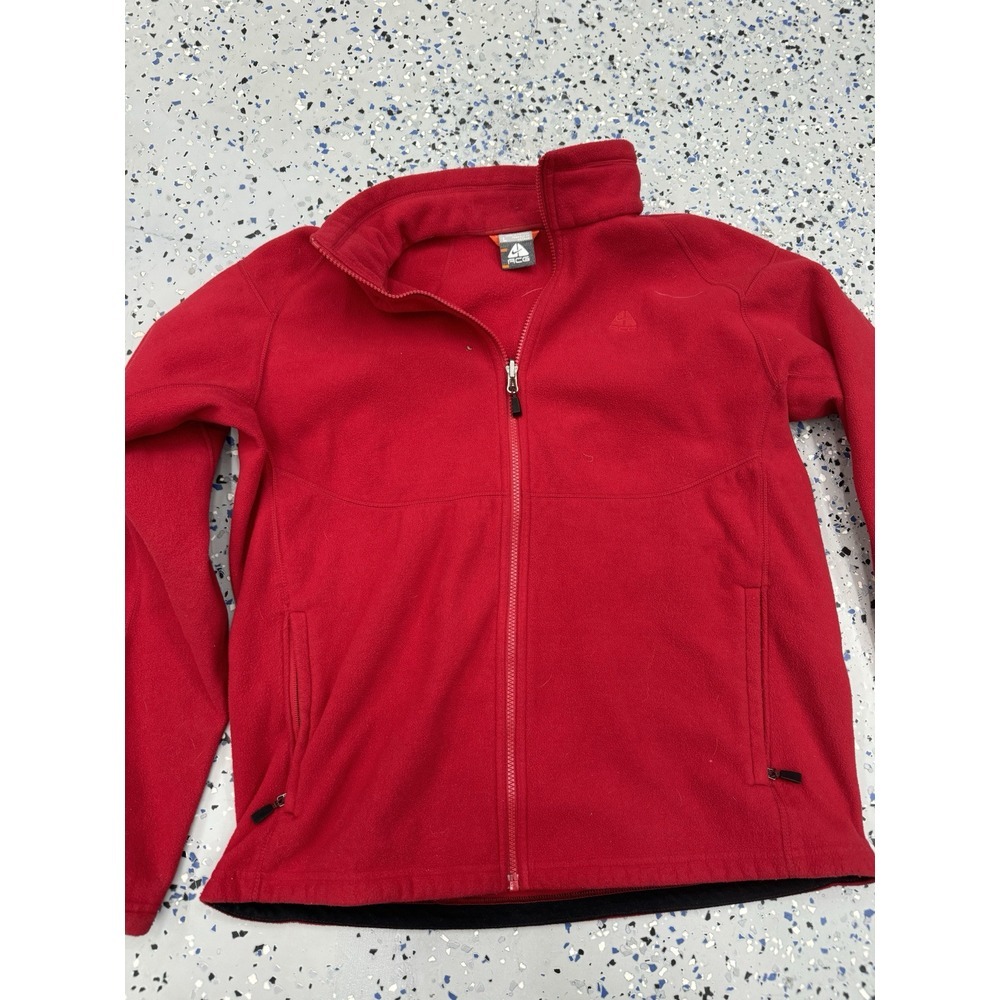 Vintage‎ Nike ACG Jacket Mens Large Red Full Zip Therma Fit Fleece Y2K Used